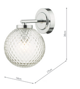 Wayne Bathroom Wall Light Polished Chrome WAY0750 Dar Lighting